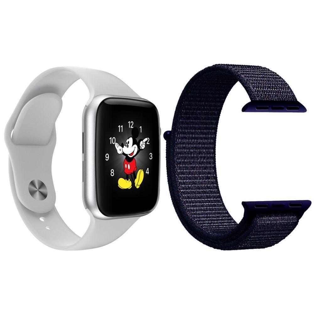 Kit 1 Smartwatch Ld5 Branco + 1 Pulseira Azul Meia Noite - 1