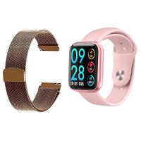 Kit 1 Smartwatch P80 Rosa + 1 Pulseira Rose Gold - 1