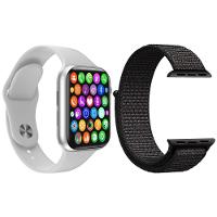 Kit 1 Relógio Smartwatch Iwo8 Lite Branco + 1 Pulseira Preto - 1