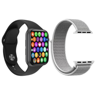 Kit 1 Smartwatch Preto + 1 Pulseira Extra Nylon Branco