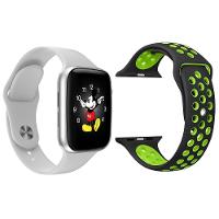 Kit 1 Smartwatch Branco + 1 Pulseira Extra Preto E Verde - 1