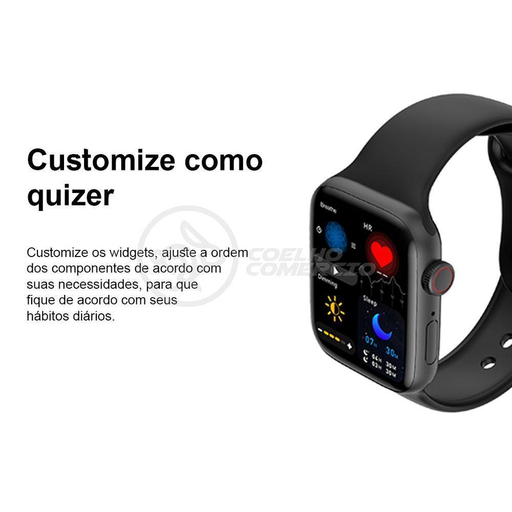 Smartwatch Hw22 Rosa Troca Pulseira Android Ios Cardíaco - 5
