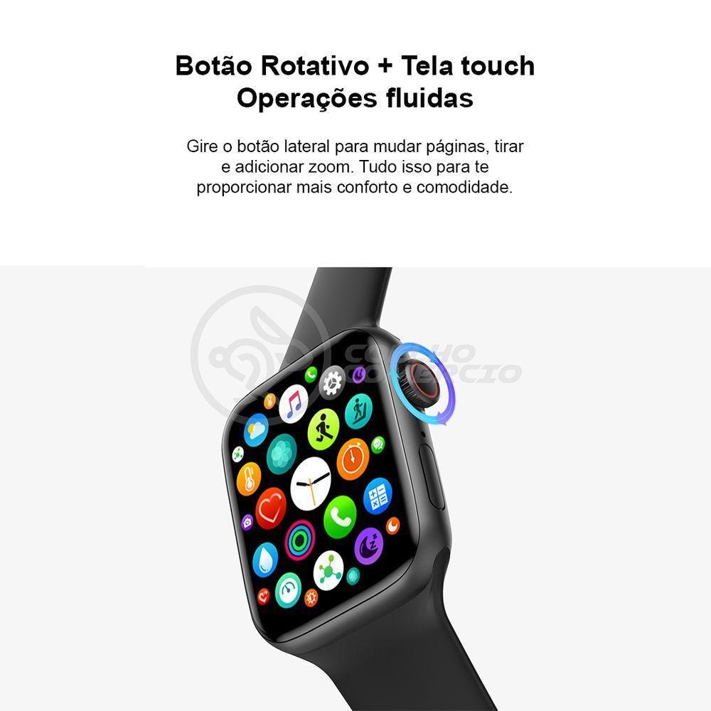 Smartwatch Hw22 Rosa Troca Pulseira Android Ios Cardíaco - 8