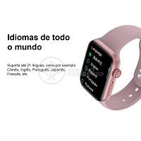 Smartwatch Hw22 Rosa Troca Pulseira Android Ios Cardíaco - 6