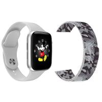 Kit 1 Smartwatch Branco + 1 Pulseira Extra Camuflada - 1