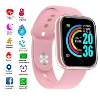 Kit 4 Relógio Inteligente Smartwatch D20 Rosa