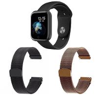 Kit 1 Smartwatch P70 Preto + 2 Pulseiras Preto E Rosê - 1