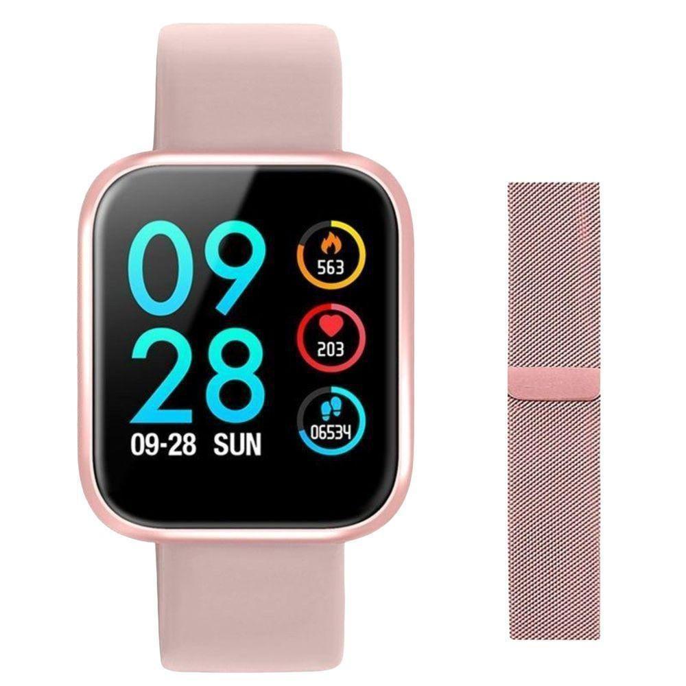 Relógio Inteligente Smartwatch P70 Android Ios - Rosa - 1