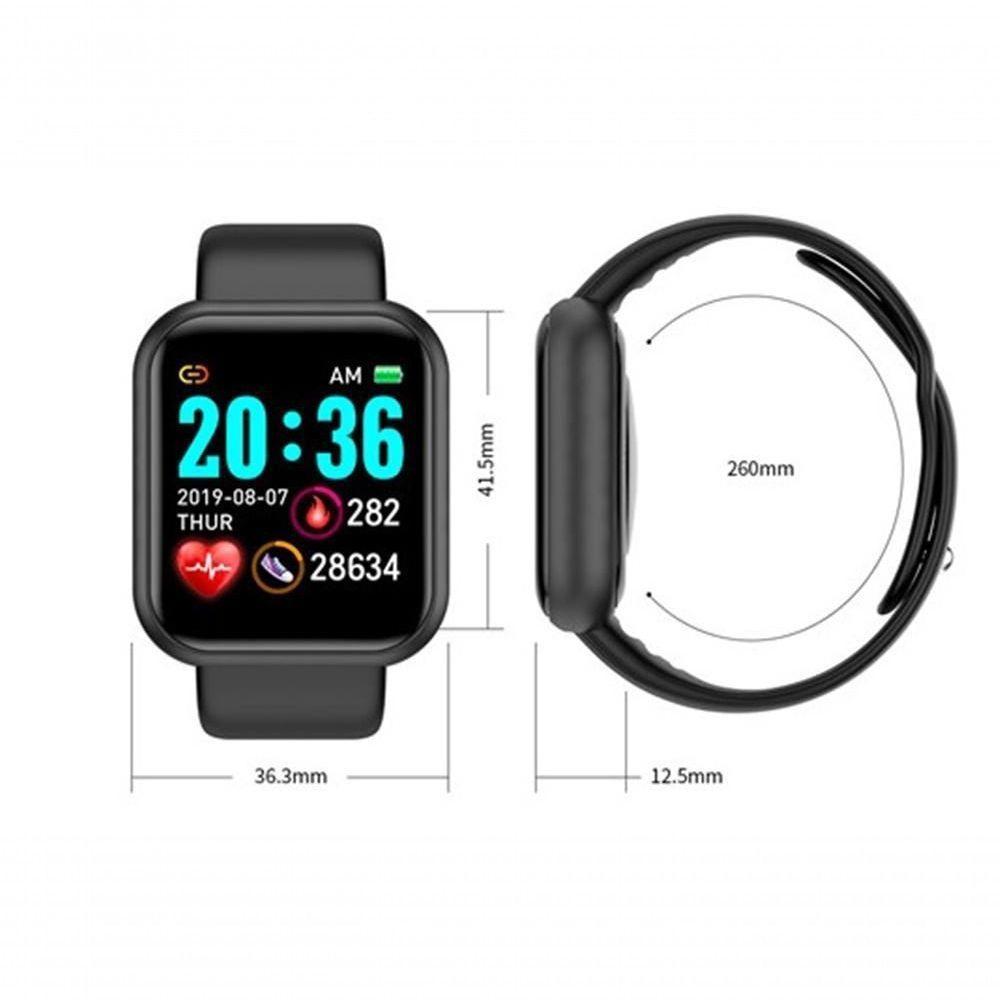 Relógio Inteligente Smartwatch D20 Retangular Preto - 3