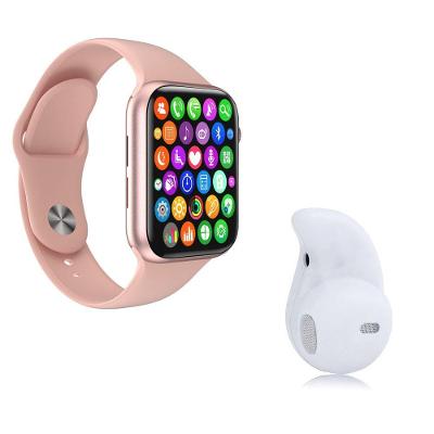 Kit 1 Smartwatch Rosa Pulseira + Mini Fone Branco