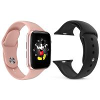 Kit 1 Smartwatch Ld5 Rosa + 1 Pulseira Extra Silicone Preto - 1