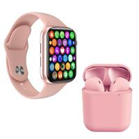 Kit 1 Smartwatch Iwo 8 Rosa + 1 Fone Bt I12 Rosa - 1