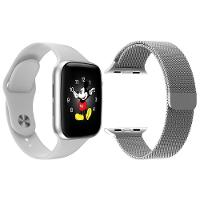 Kit 1 Smartwatch Ld5 Branco + 1 Pulseira Extra Prata - 1