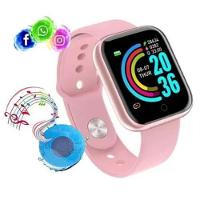 Relógio Inteligente Smartwatch D20 Rosa - Batimento - 4