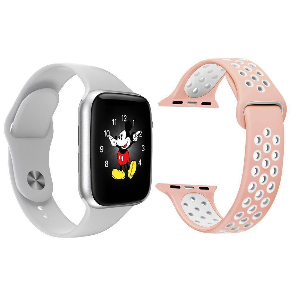 Kit 1 Smartwatch Ld5 Branco + 1 Pulseira Extra Sport Rosa - 1