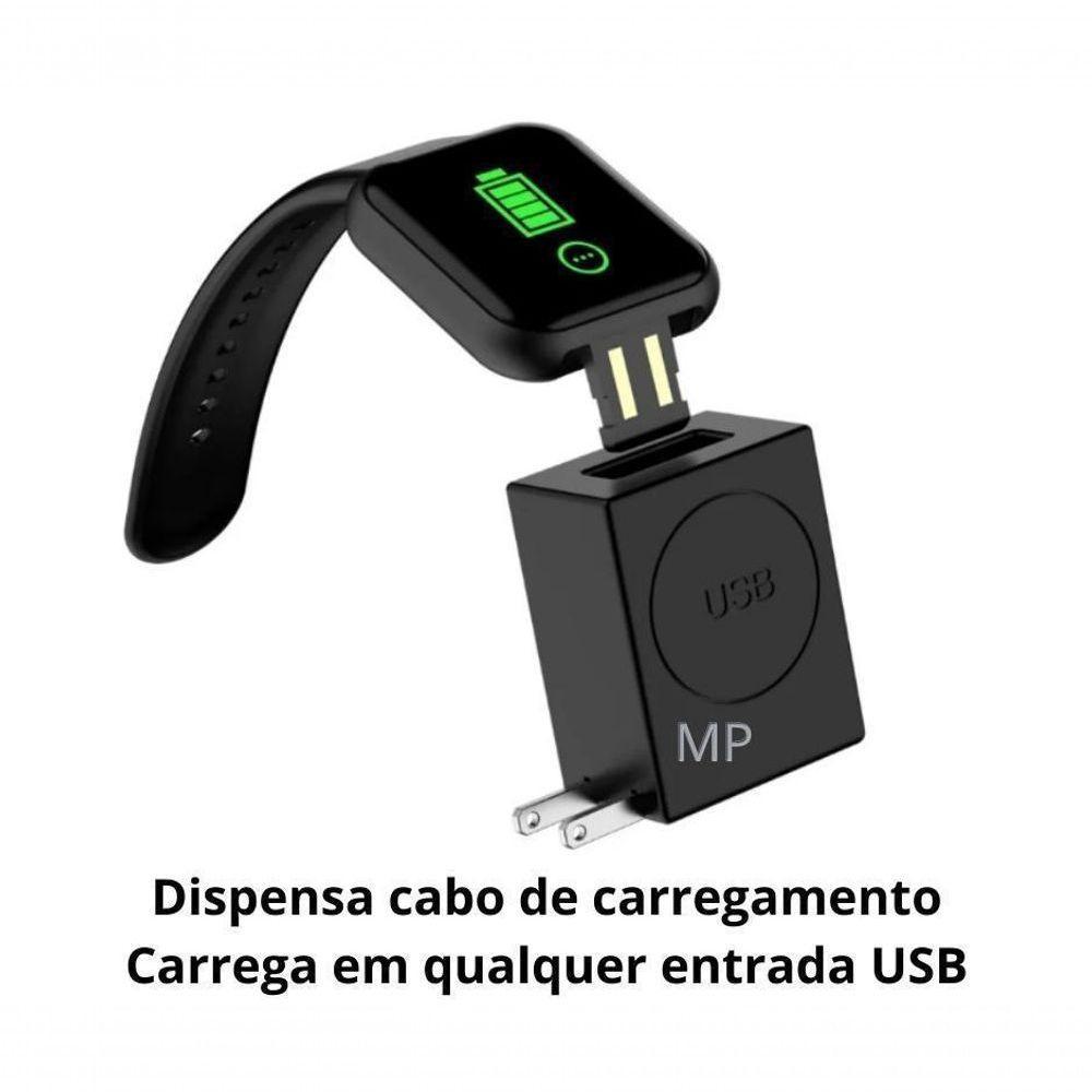 Relógio Smartwatch Inteligente D20 Y68 Foto Preto - 2