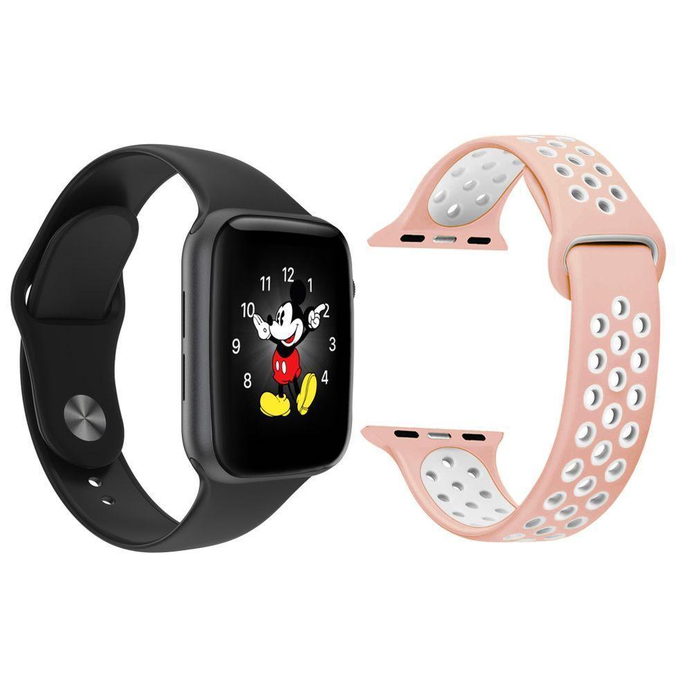 Kit 1 Smartwatch Ld5 Preto + 1 Pulseira Extra Sport Rosa - 1