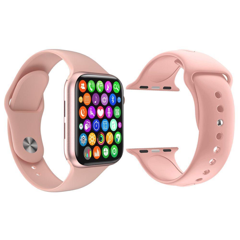 Kit 1 Smartwatch Iwo9 Lite Rosa + 1 Pulseira Extra Rosa - 1