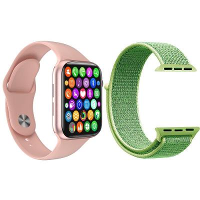 Kit 1 Smartwatch Rosa + 1 Pulseira Extra Nylon Verde