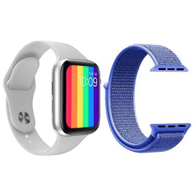 Kit 1 Smartwatch W26 Tela Infinita Branco + 1 Pulseira Azul