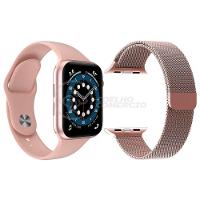 Kit 1 Smartwatch W46 S Rosa + 1 Pulseira Extra Rosa - 1