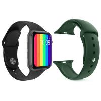 Kit 1 Smartwatch Iwo12 Lite Preto + 1 Pulseira Verde Escuro - 1