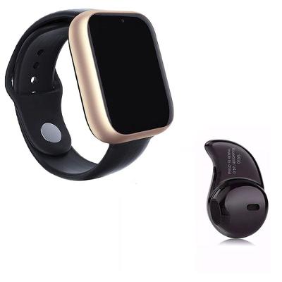 Kit 1 Smartwatch A1 Pro Plus Dourado + 1 Mini Fone Preto