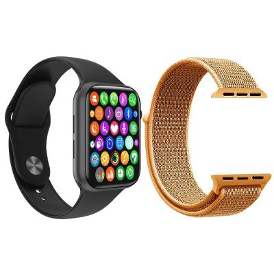 Kit 1 Smartwatch Preto + 1 Pulseira Extra Nylon Laranja
