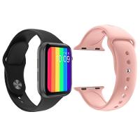 Kit 1 Smartwatch W26 Tela Infinita Preto + 1 Pulseira Rosa - 1