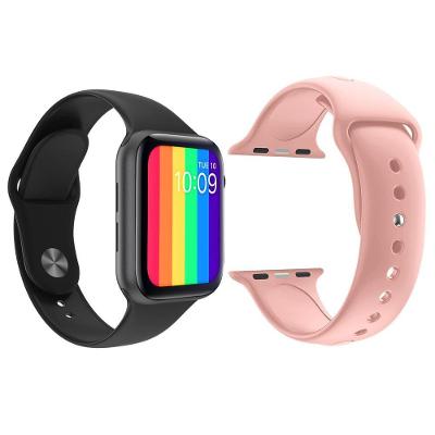 Kit 1 Smartwatch Iwo12 Lite Preto + 1 Pulseira Rosa