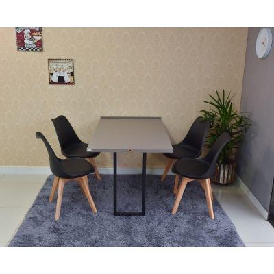 Conjunto Mesa Dobrável Retrátil 120x75 Volpi e 4 Cadeiras Leda Preta