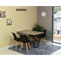 Conjunto Mesa Dobrável Retrátil 120x75 Volpi e 4 Cadeiras Leda Preta - 2