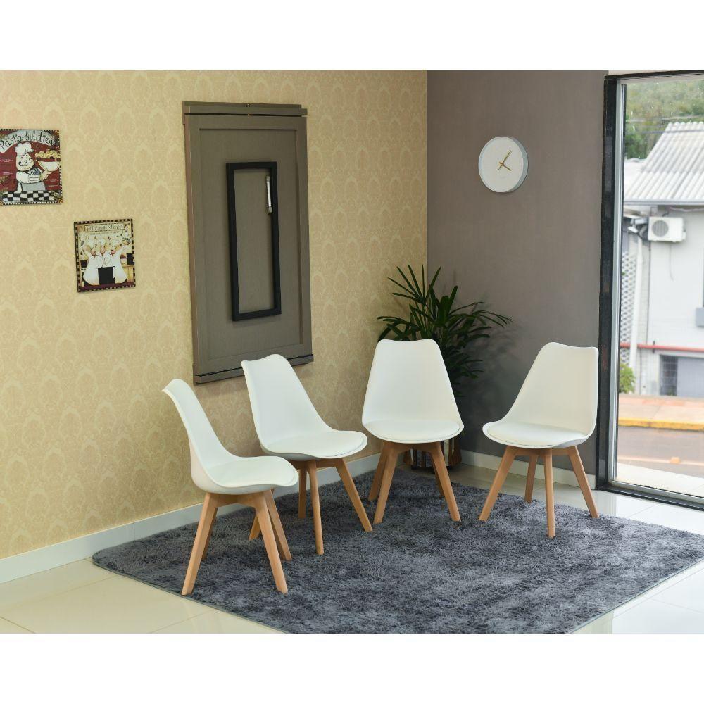 Conjunto Mesa Dobrável Retrátil 120x75 Volpi e 4 Cadeiras Leda Branca - 2