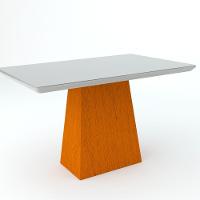 Conjunto De Mesa Madeira Vidro E 4 Cadeiras White - 1