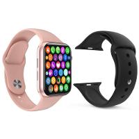 Kit 1 Smartwatch Iwo9 Lite Rosa + 1 Pulseira Extra Preto - 1