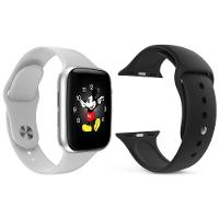 Kit 1 Relógio Smartwatch Branco + 1 Pulseira Silicone Preto - 1