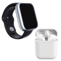 Kit 1 Smartwatch Prata + 1 Fone Inpods 12 Branco 42Mm - 1