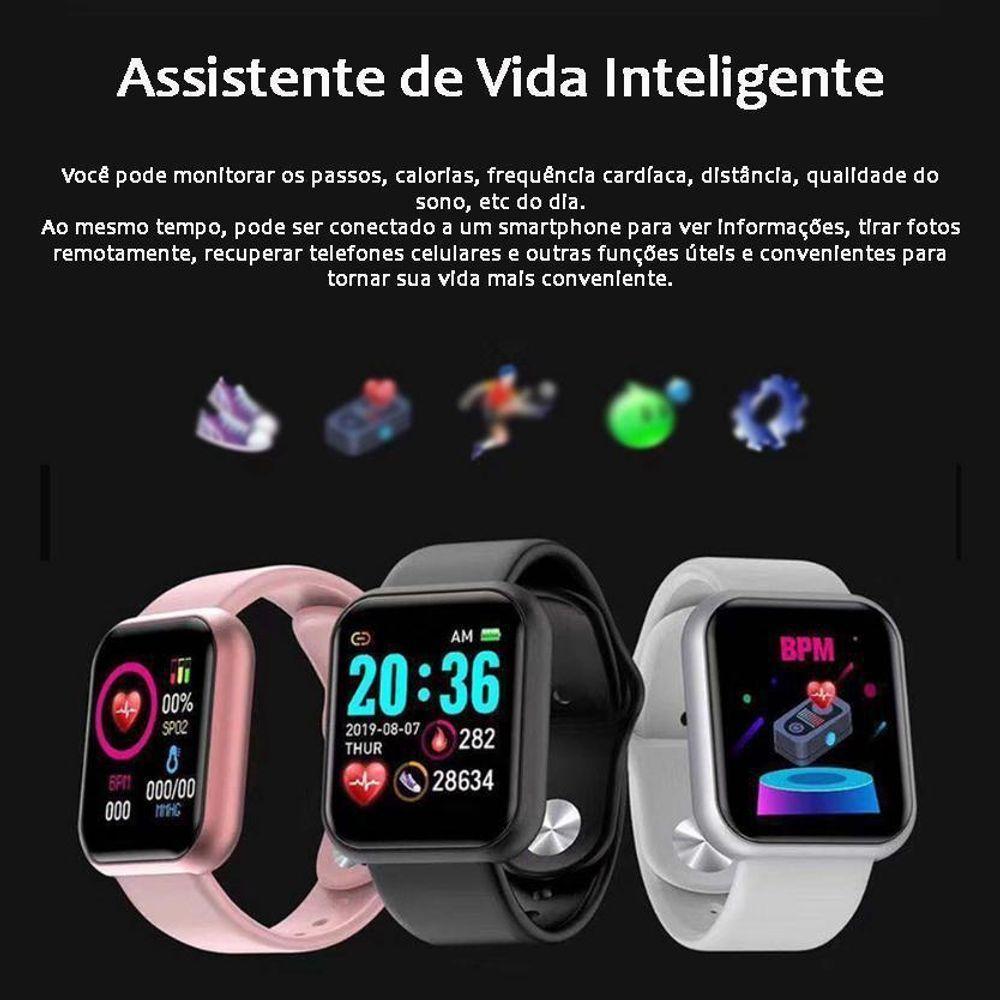 Relogio Smartwatch D20 Digital Android Iphone Musica Foto - 3