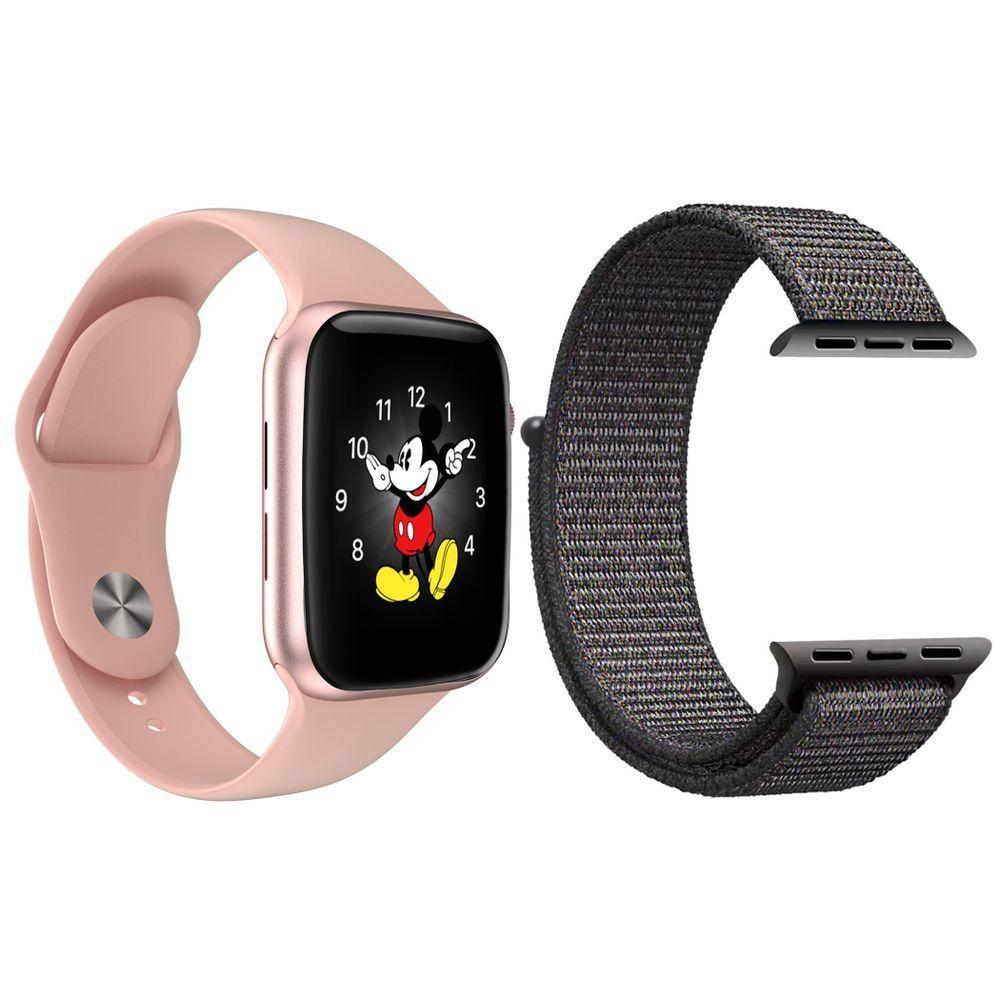Kit 1 Relógio Smartwatch Ld5 Rosa + 1 Pulseira Cinza - 1