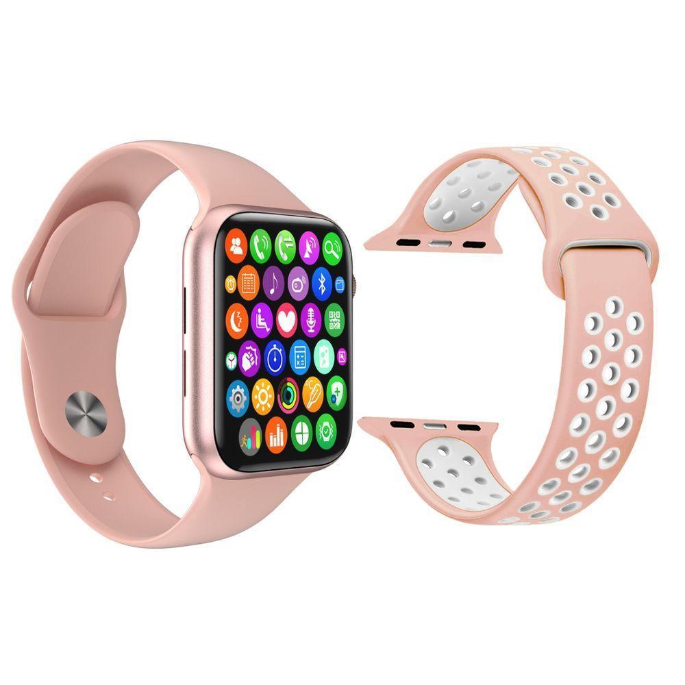 Kit 1 Relógio Smartwatch Iwo8 Lite Rosa + 1 Pulseira Rosa - 1