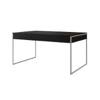 Mesa Jantar Industrial Preta 137X90Cm Com 4 Poltronas Brancas Base Ferro Bra Cor: Preto - 9