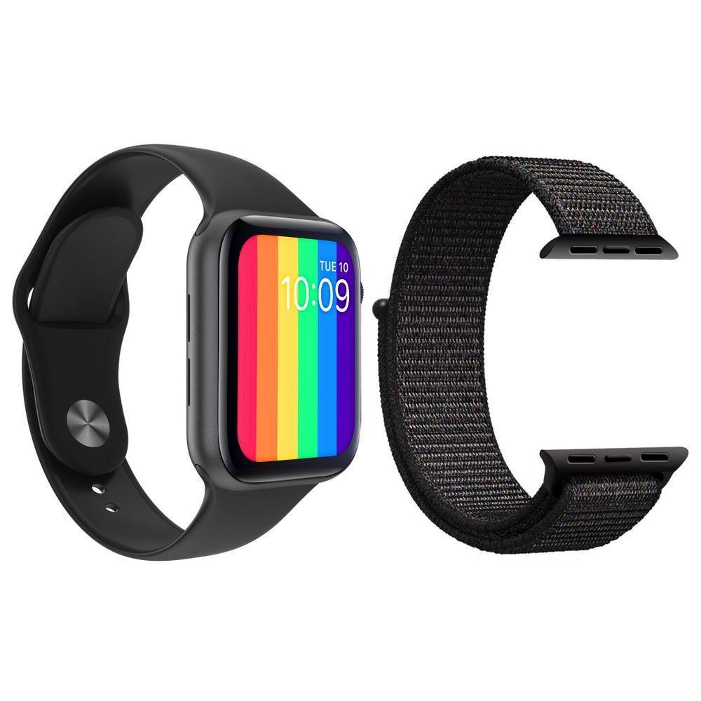 Kit 1 Relógio Smartwatch Iwo12 Lite Preto + 1 Pulseira Preto - 1