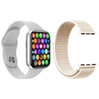 Kit 1 Relógio Smartwatch Iwo9 Branco + 1 Pulseira Rosa - 1