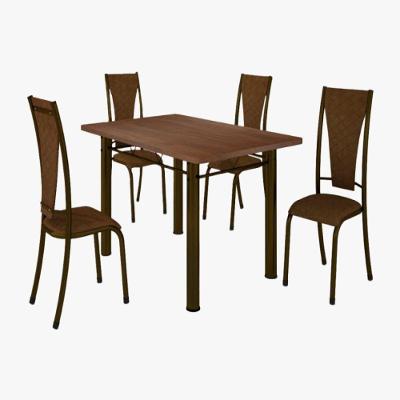 Conjunto Mesa Retangular com 4 Cadeiras Bm Tubulares