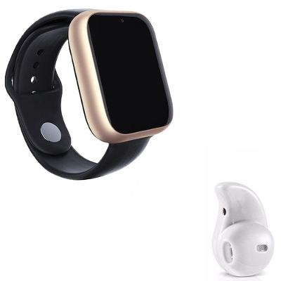 Kit 1 Relógio Smartwatch Z6 Dourado + 1 Mini Fone Branco