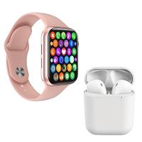Kit 1 Relógio Smartwatch S Rosa + 1 Fone Inpods I12 Branco - 1
