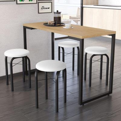Kit Mesa De Cozinha 120Cm Com 4 Banquetas F02 Nature/Branco