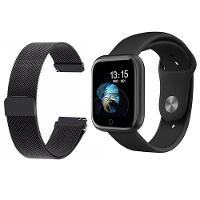 Kit 1 Relógio Smartwatch Preto Android Ios +1 Pulseira Preto - 1