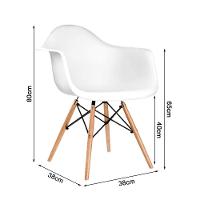 Mesa Jantar Industrial Preta 110Cm Redonda Base V Cobre Com 4 Poltronas Brancas Madeira Cor: Preto - 2