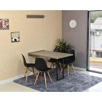 Conjunto Mesa Dobrável Retrátil 120x75 Volpi e 4 Cadeiras Eiffel Preta - 3